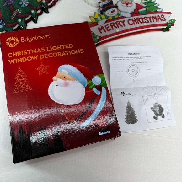 Brightown 2 PCS Lighted Christmas Window Silhouette Decoration Battery Operated - Picture 7 of 10